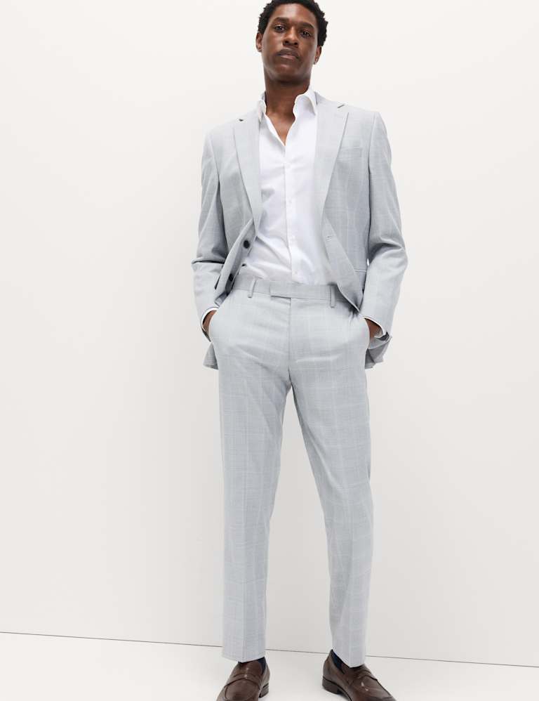 3 Piece Regular Fit Check Stretch Suit 8 of 9