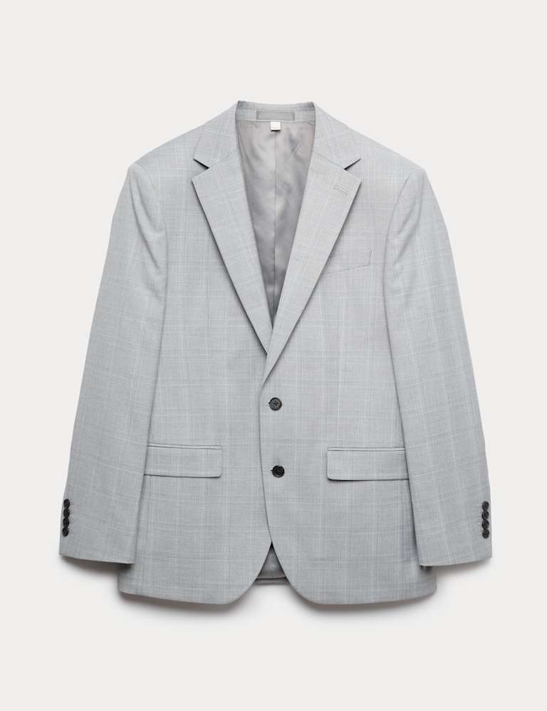 2 Piece Regular Fit Check Stretch Suit 2 of 6