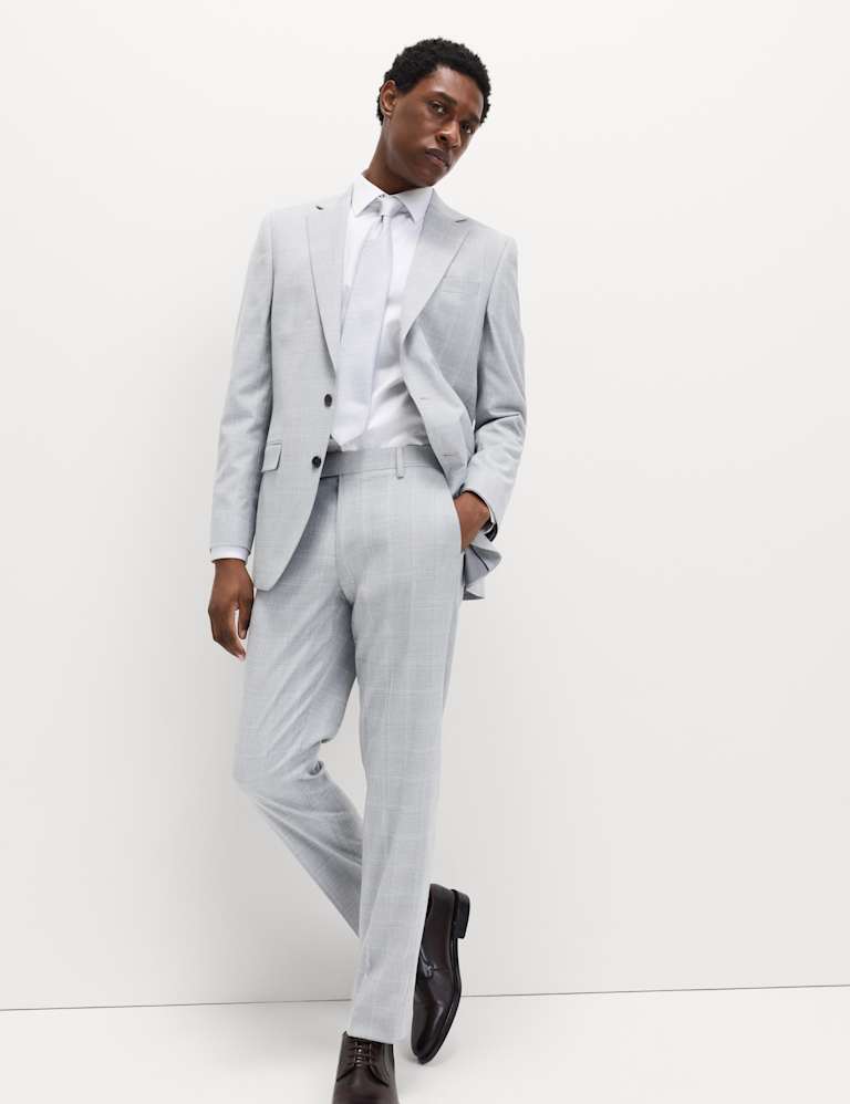 3 Piece Regular Fit Check Stretch Suit 5 of 9