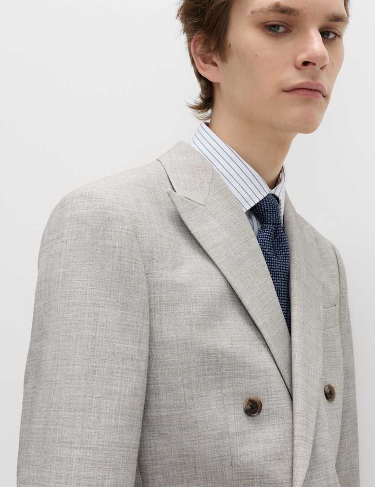 2 Piece Slim Fit Textured Twill Stretch Suit 5 of 6