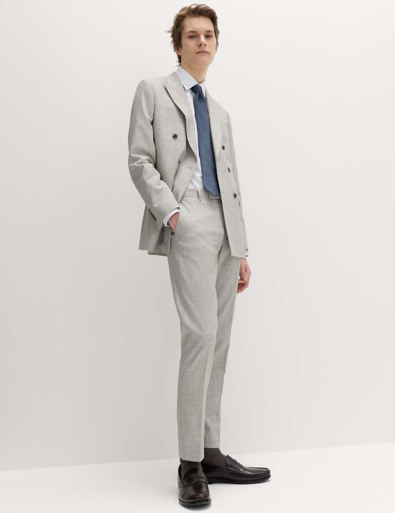 2 Piece Slim Fit Textured Twill Stretch Suit 4 of 6