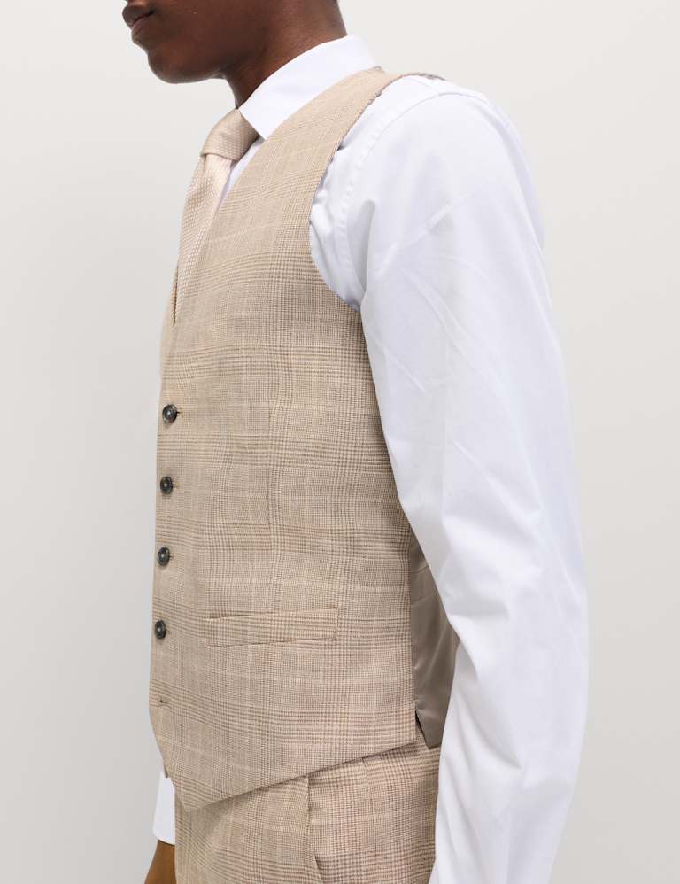 3 Piece Regular Fit Prince of Wales Check Suit 9 of 9