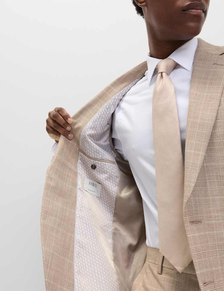 3 Piece Regular Fit Prince of Wales Check Suit 1 of 9