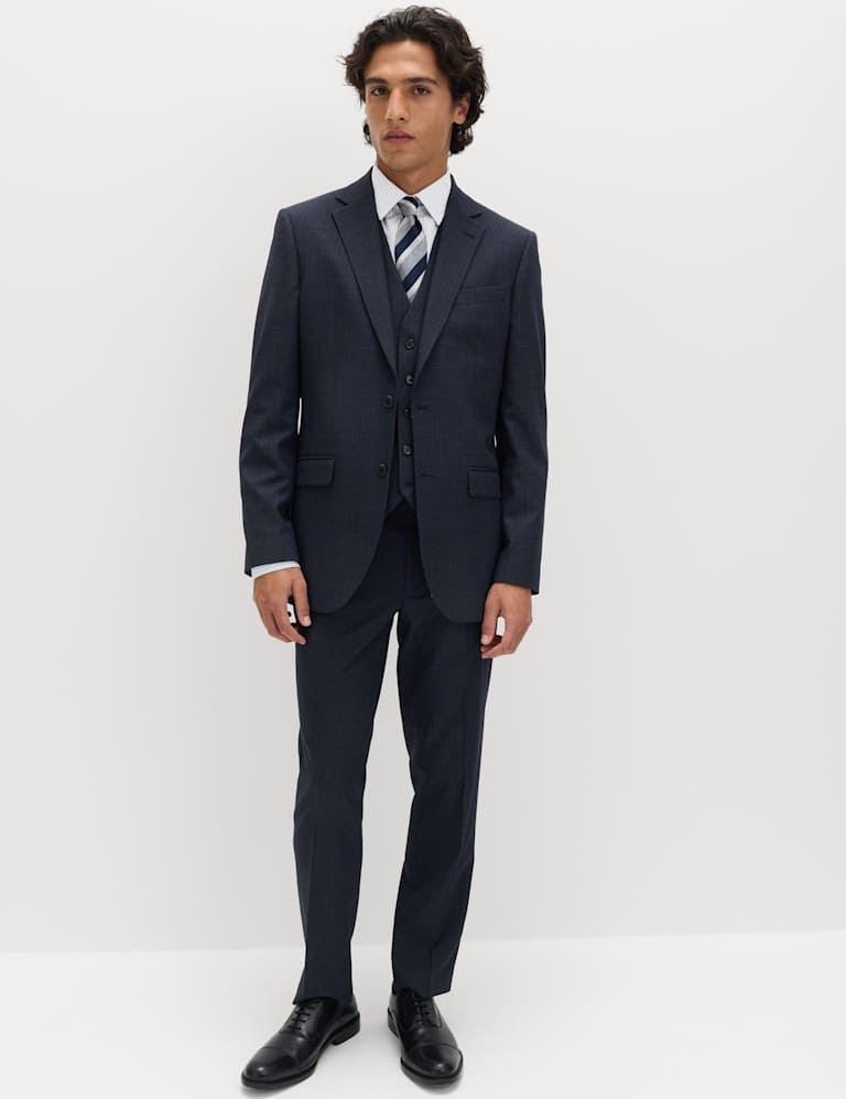 3 Piece Slim Fit Textured Stretch Suit 9 of 9