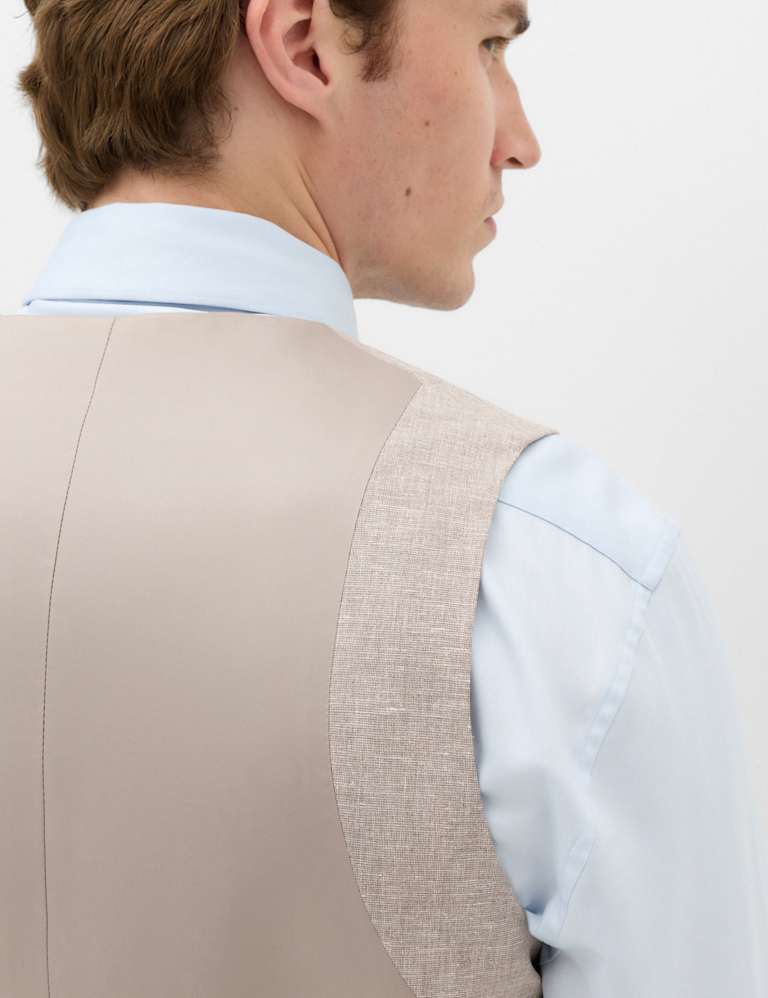 3 Piece Slim Fit Linen Blend Stretch Suit 7 of 9