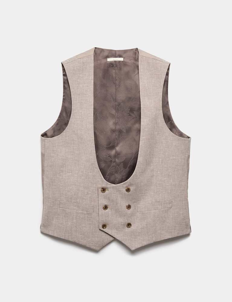 3 Piece Slim Fit Linen Blend Stretch Suit 4 of 9