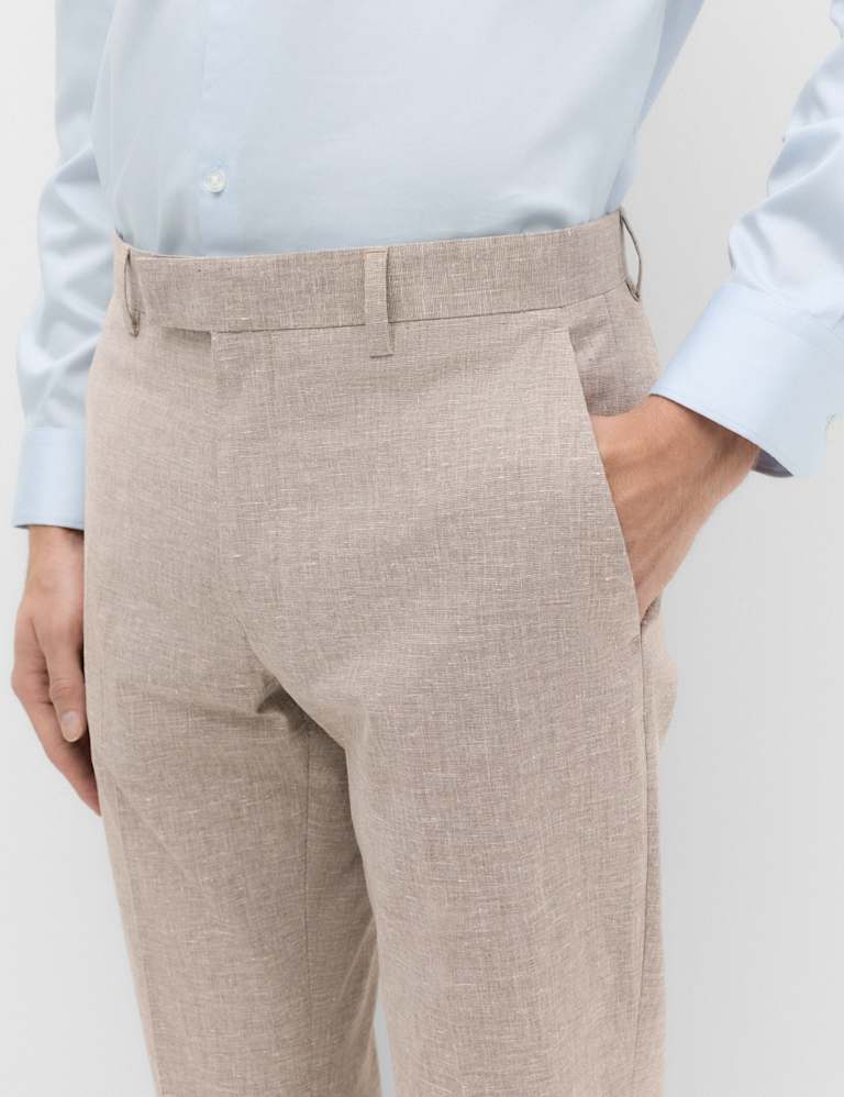 3 Piece Slim Fit Linen Blend Stretch Suit 6 of 9