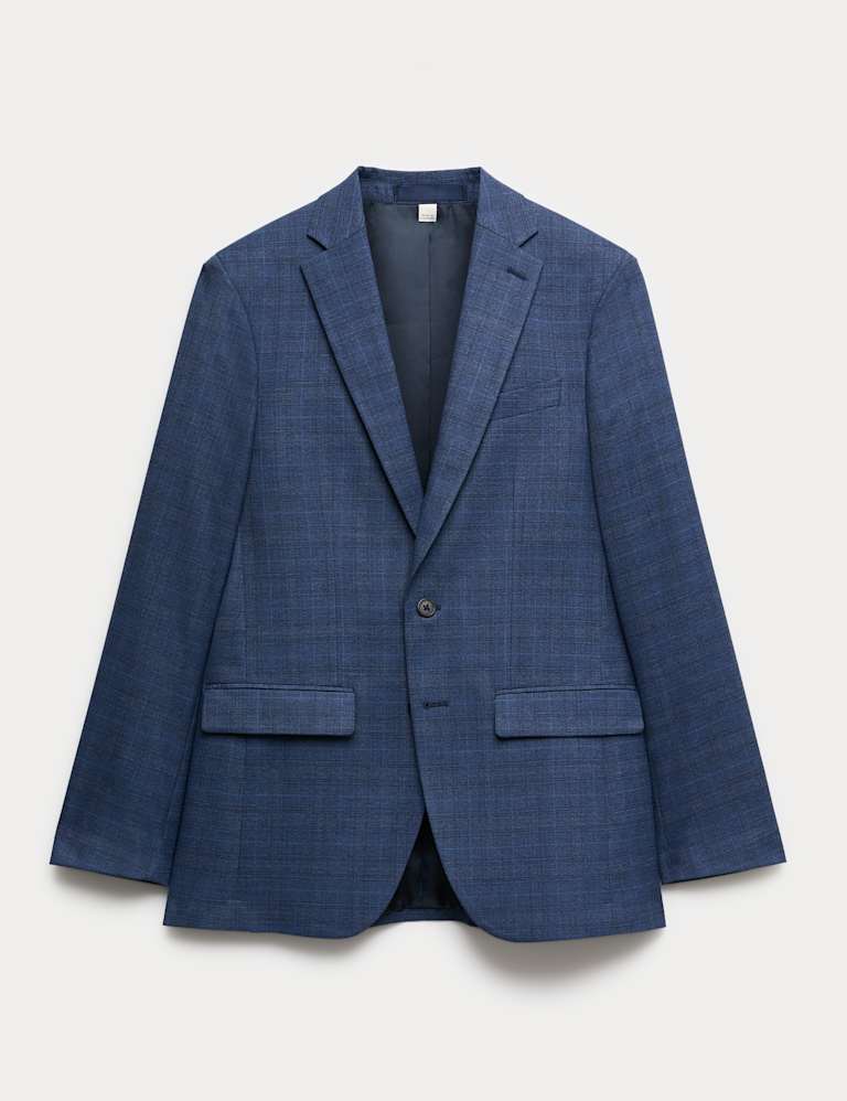 3 Piece Slim Fit Textured Check Suit 2 of 9