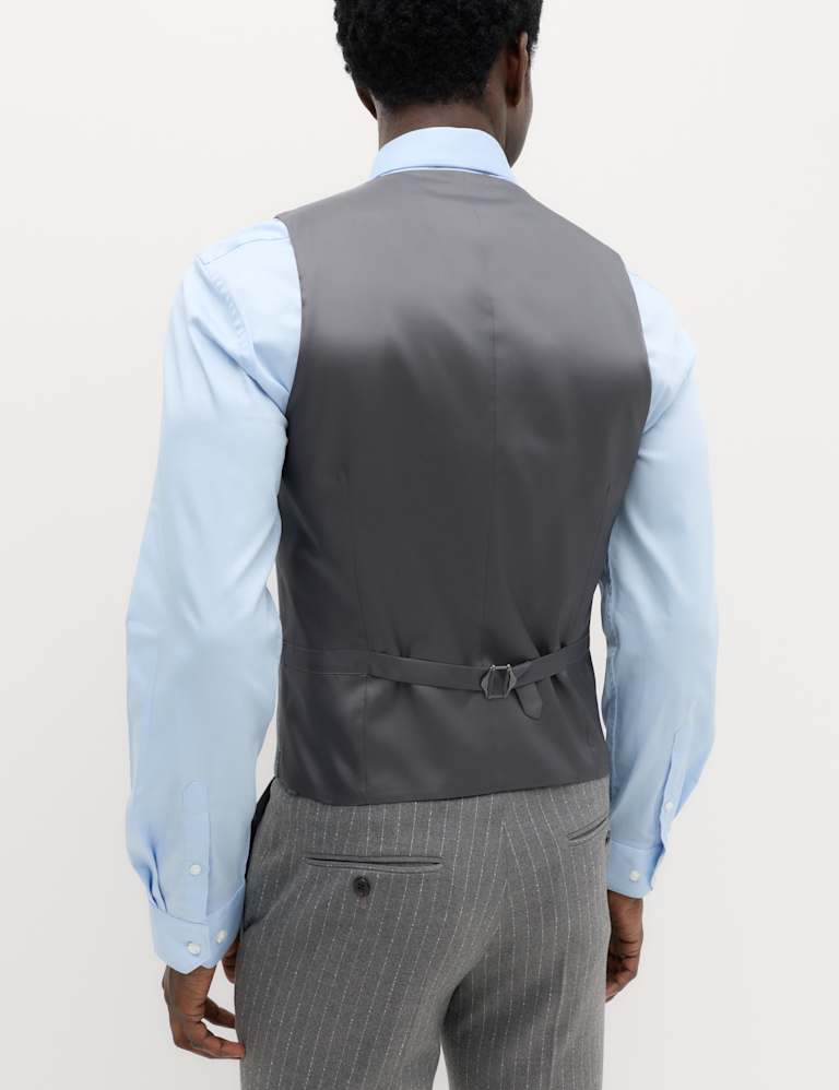 3 Piece Slim Fit Pin Stripe Stretch Suit 5 of 9