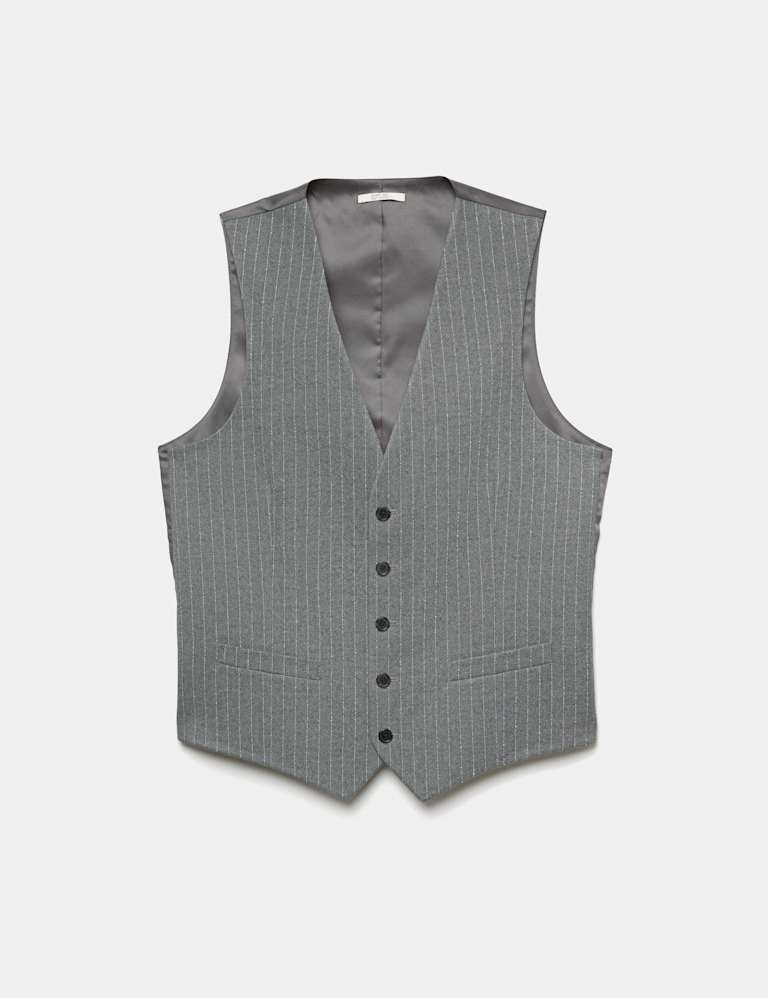 3 Piece Slim Fit Pin Stripe Stretch Suit 4 of 9