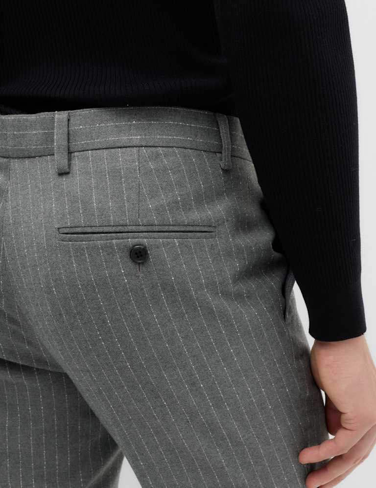 3 Piece Slim Fit Pin Stripe Stretch Suit 8 of 9