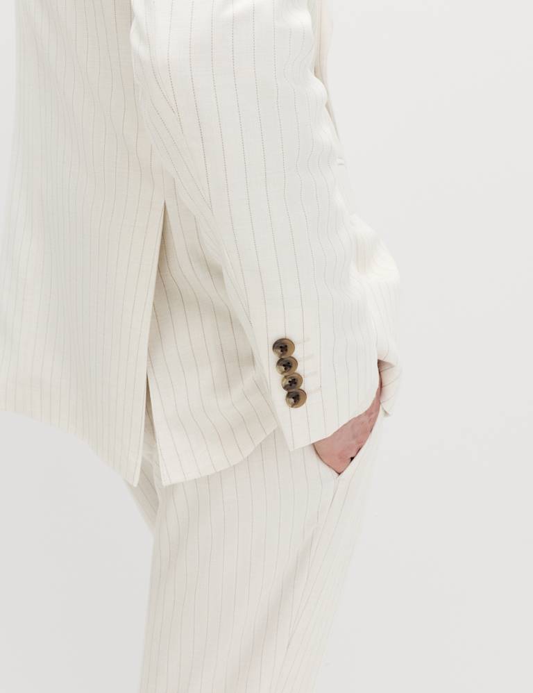 2 Piece Slim Fit Pinstripe Double Breasted Suit 5 of 6