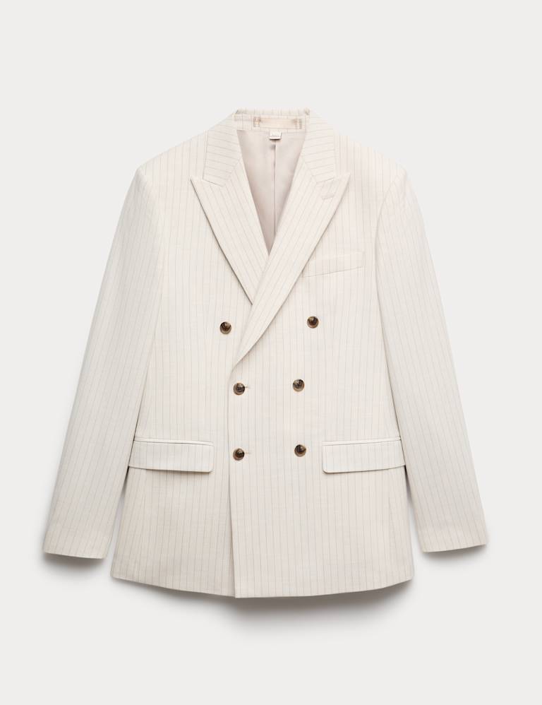 2 Piece Slim Fit Pinstripe Double Breasted Suit 2 of 6