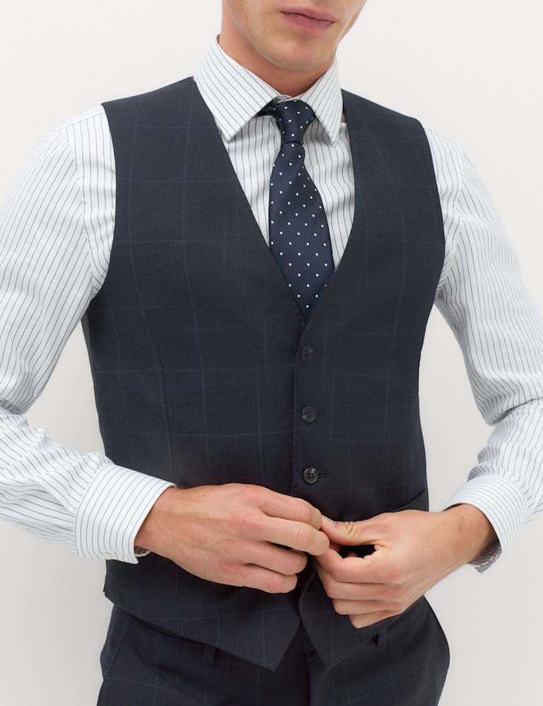 3 Piece Regular Fit Pure Wool Checked Suit 6 of 9