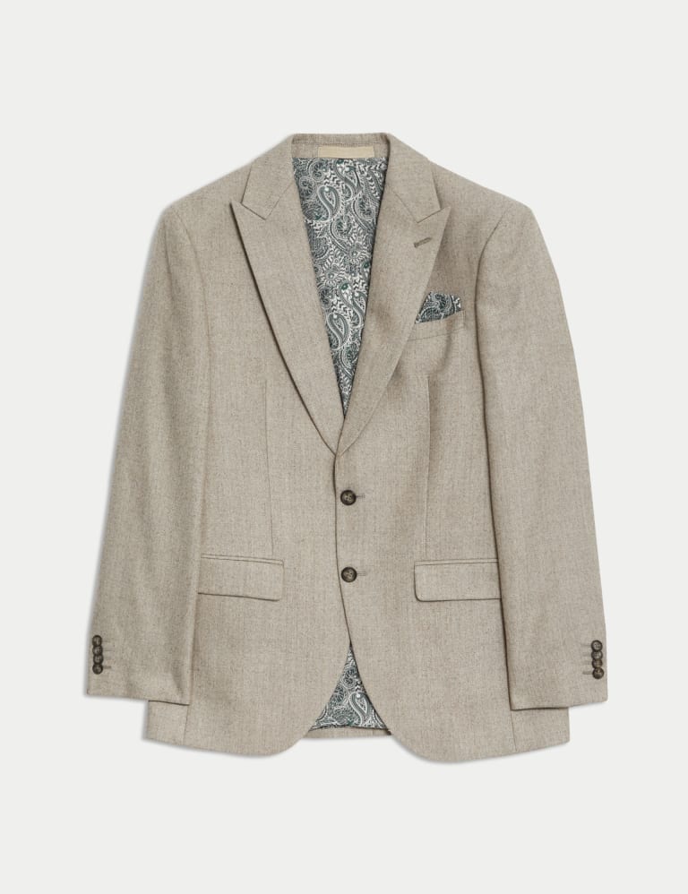 Slim Fit Wool Blend Herringbone Suit Jacket | M&S Collection | M&S 