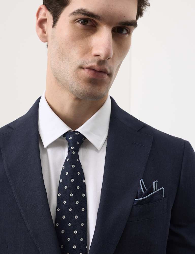 3 Piece Tailored Fit Italian Performance Linen Blend Suit 7 of 9
