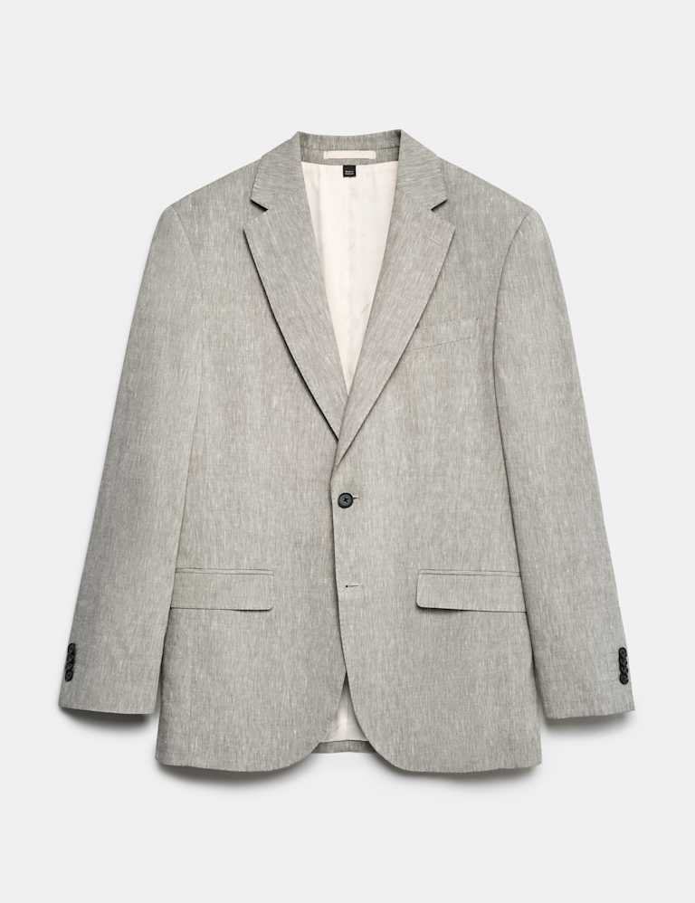 3 Piece Tailored Fit Italian Performance Linen Blend Suit 2 of 9