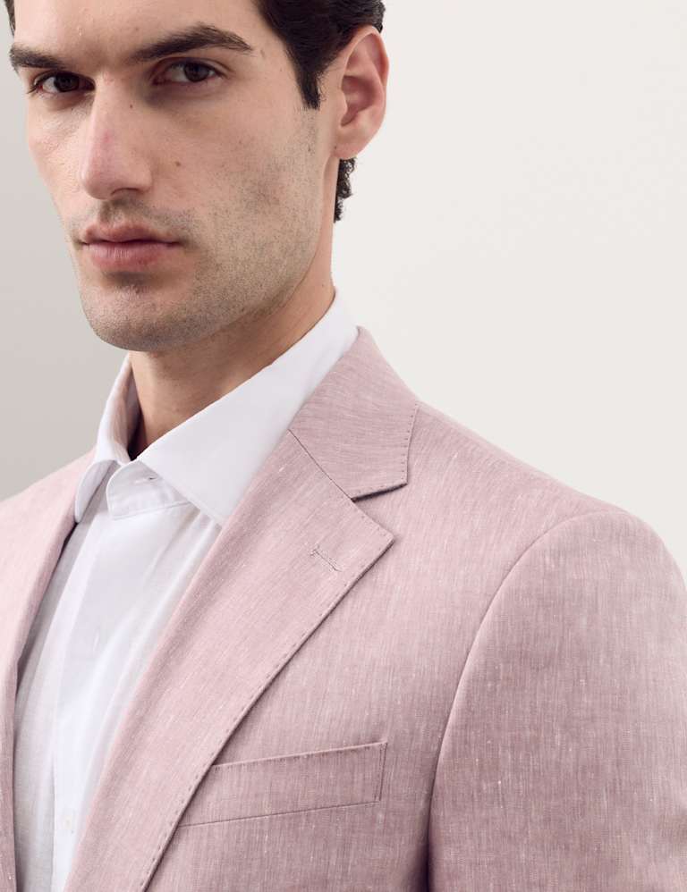 2 Piece Tailored Fit Italian Performance Linen Blend Suit 4 of 6