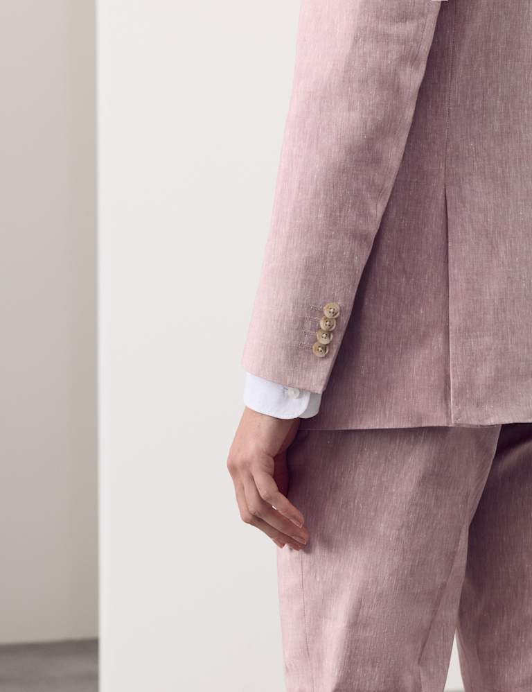2 Piece Tailored Fit Italian Performance Linen Blend Suit 4 of 6