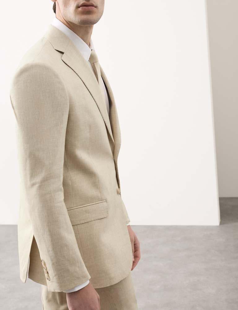 2 Piece Tailored Fit Italian Performance Linen Blend Suit 5 of 6
