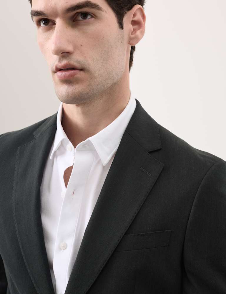 3 Piece Tailored Fit Italian Performance Linen Blend Suit 5 of 6