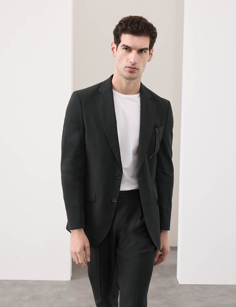 2 Piece Tailored Fit Italian Performance Linen Blend Suit 5 of 6