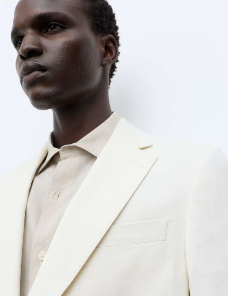 2 Piece Tailored Fit Italian Performance Linen Blend Suit 5 of 6