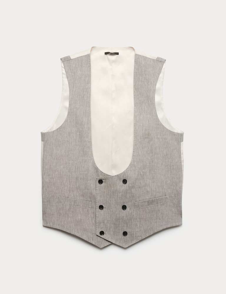 3 Piece Tailored Fit Italian Performance Linen Blend Suit 4 of 9