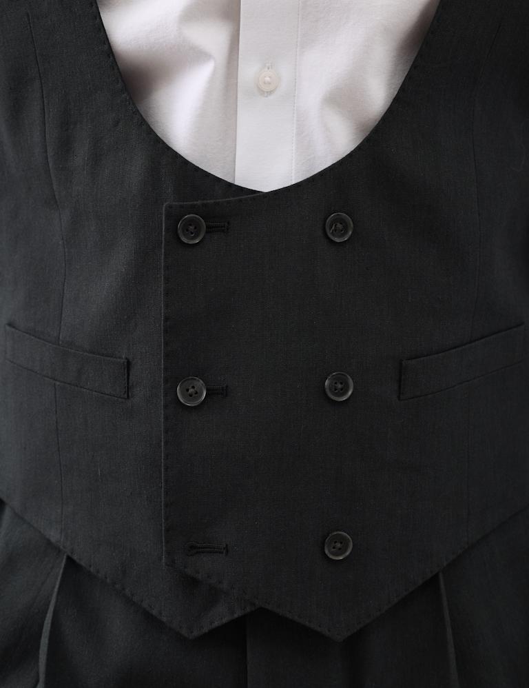 3 Piece Tailored Fit Italian Performance Linen Blend Suit 5 of 6