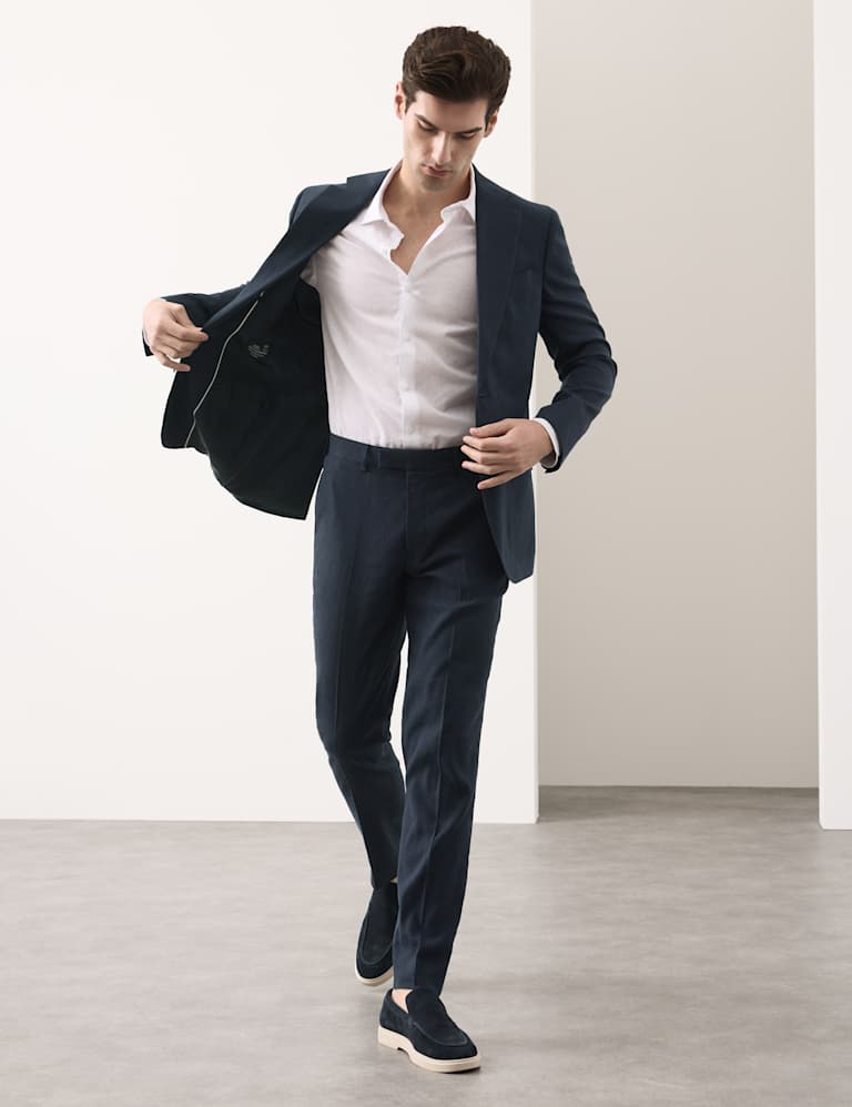 2 Piece Tailored Fit Italian Performance Linen Blend Suit 6 of 6