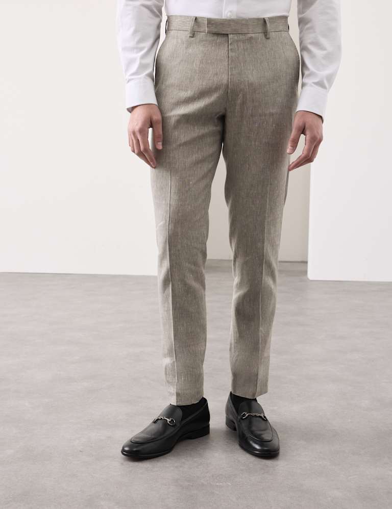 3 Piece Tailored Fit Italian Performance Linen Blend Suit 7 of 9