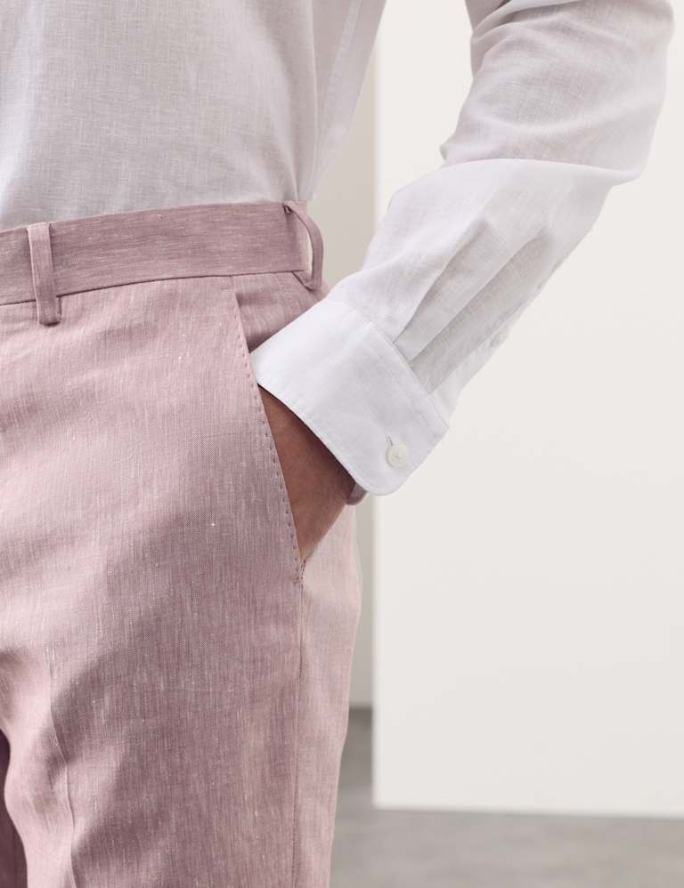 2 Piece Tailored Fit Italian Performance Linen Blend Suit 5 of 6