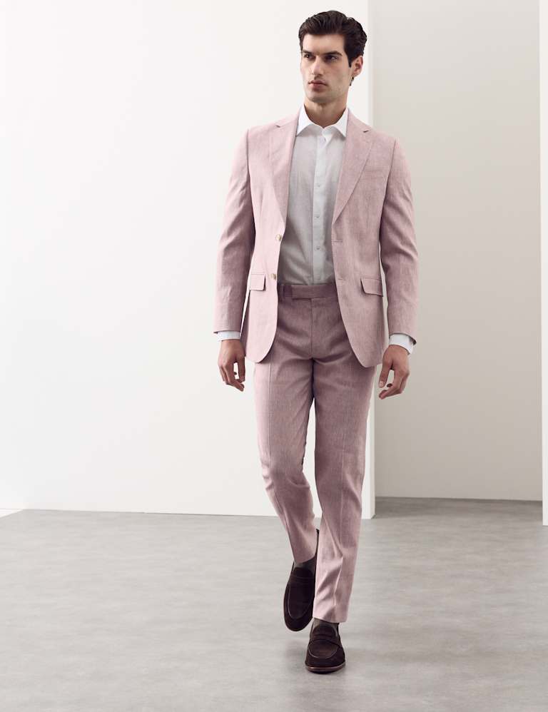 2 Piece Tailored Fit Italian Performance Linen Blend Suit 5 of 6