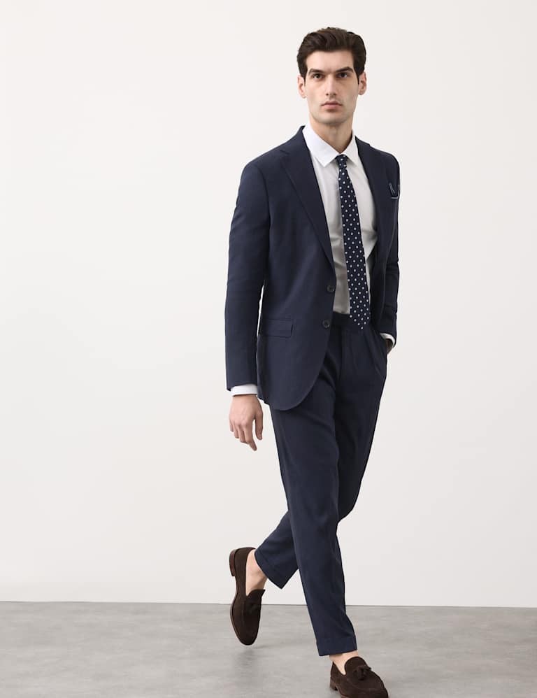 2 Piece Tailored Fit Italian Performance Linen Blend Suit 6 of 6