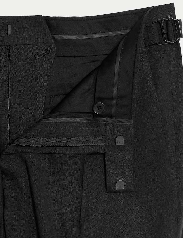 3 Piece Tailored Fit Italian Performance Linen Blend Suit 4 of 6