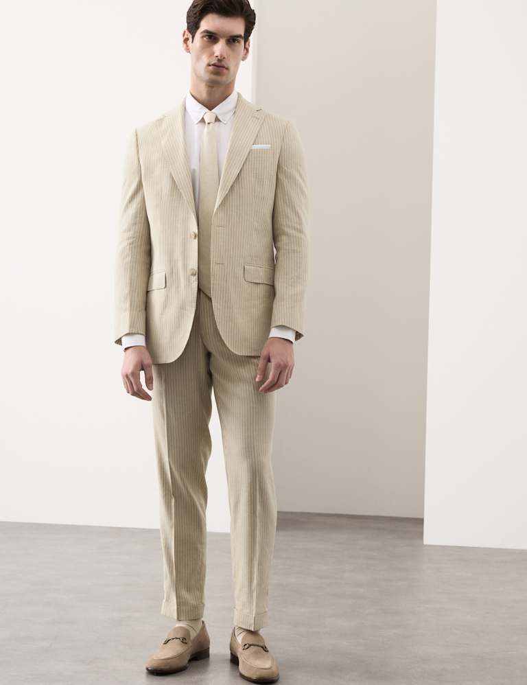 2 Piece Tailored Fit Linen Rich Suit 6 of 6