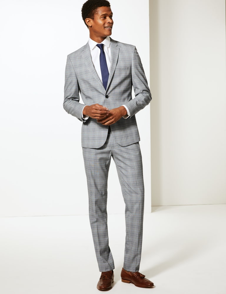 Gray skinny suit online