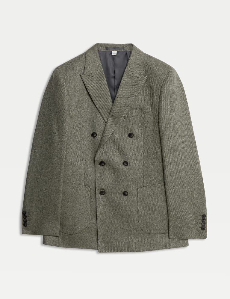 Tailored Fit Wool Blend Twill Blazer