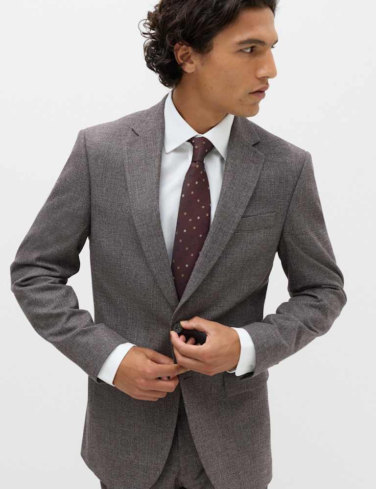 2 Piece Tailored Fit Micro Check Suit 1 of 6