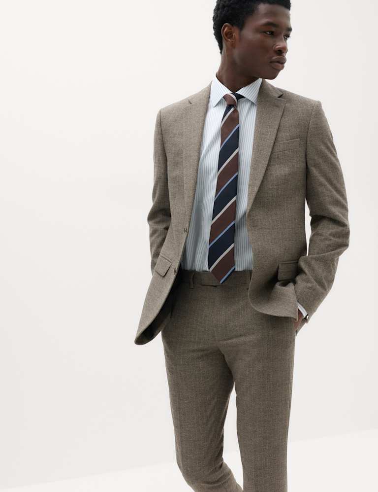 2 Piece Slim Fit Striped Stretch Suit 1 of 6