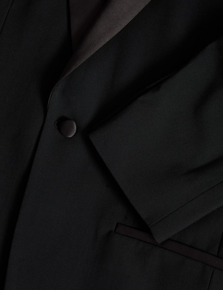 2 Piece Tailored Fit Wool Blend Tuxedo Suit 4 of 6