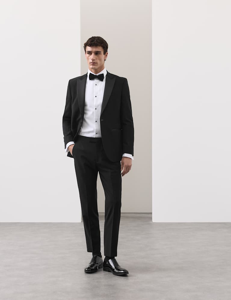 2 Piece Tailored Fit Wool Blend Tuxedo Suit 5 of 6