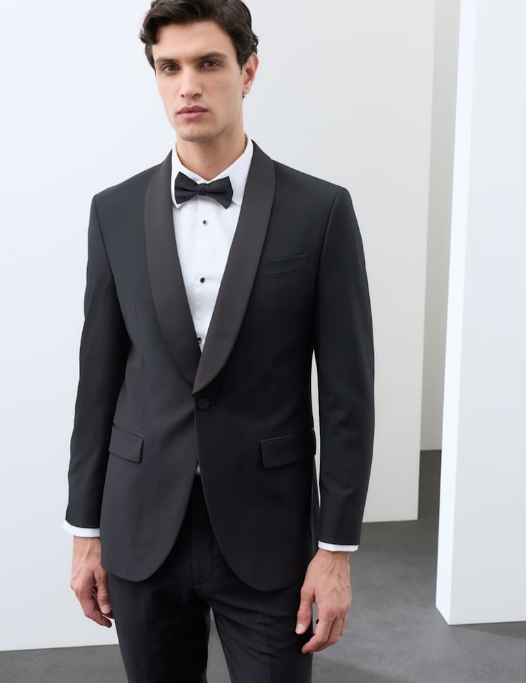 3 Piece Tailored Fit Performance Tuxedo Suit 1 of 9