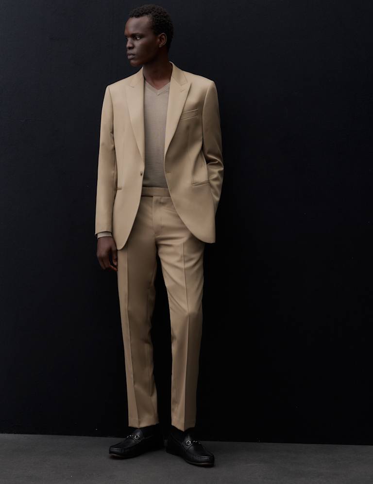 2 Piece Tailored Fit Sateen Stretch Tuxedo Suit 5 of 6