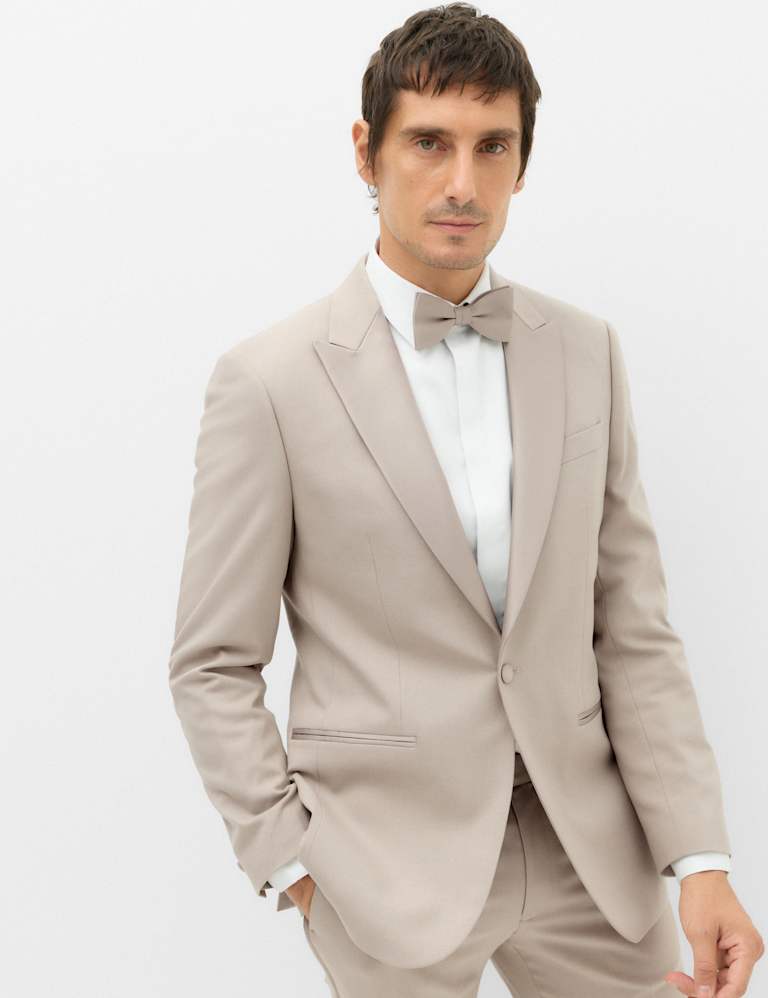 2 Piece Tailored Fit Peak Lapel Tuxedo Suit 1 of 6