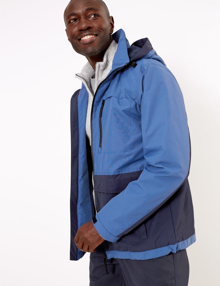 Colour Block Jacket with Stormwear Blue Harbour M S IE