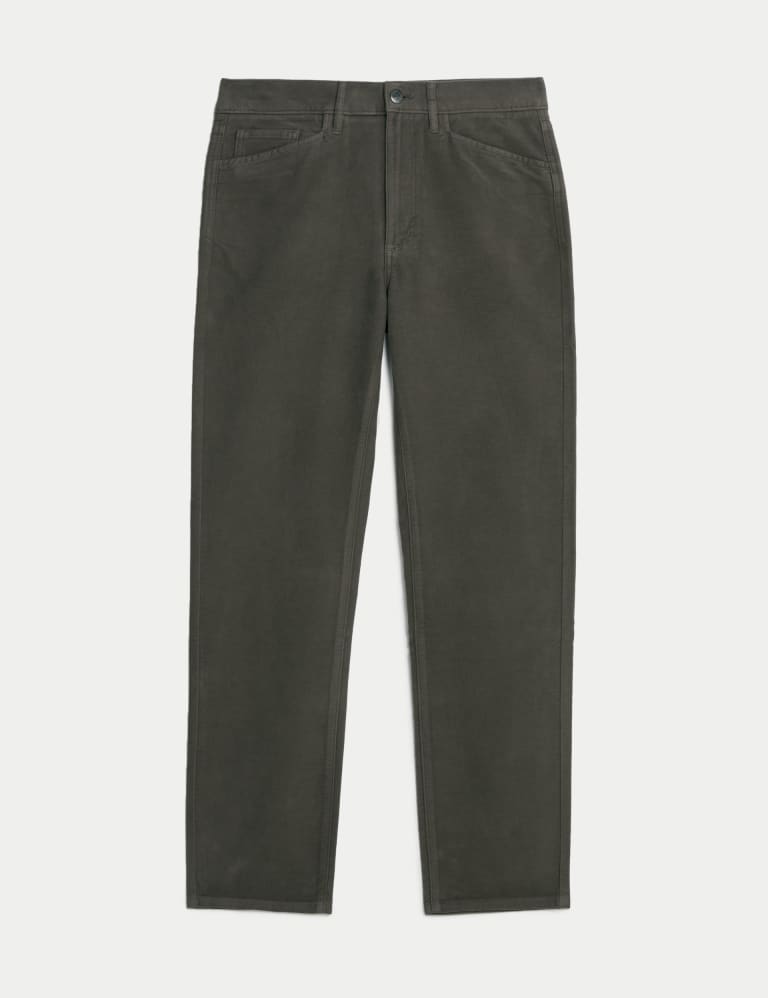 Straight Fit Italian Moleskin 5 Pocket Trousers 2 of 6