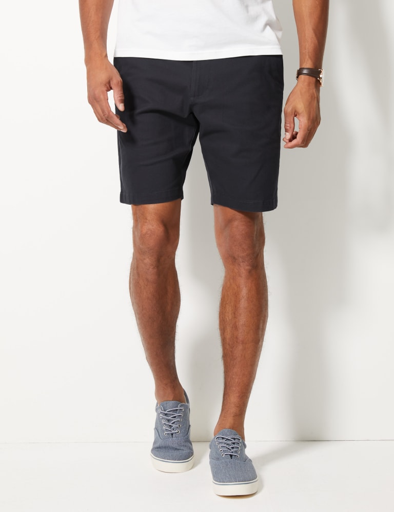 Big Tall Cotton Chino Shorts with Stretch M S Collection M S IE