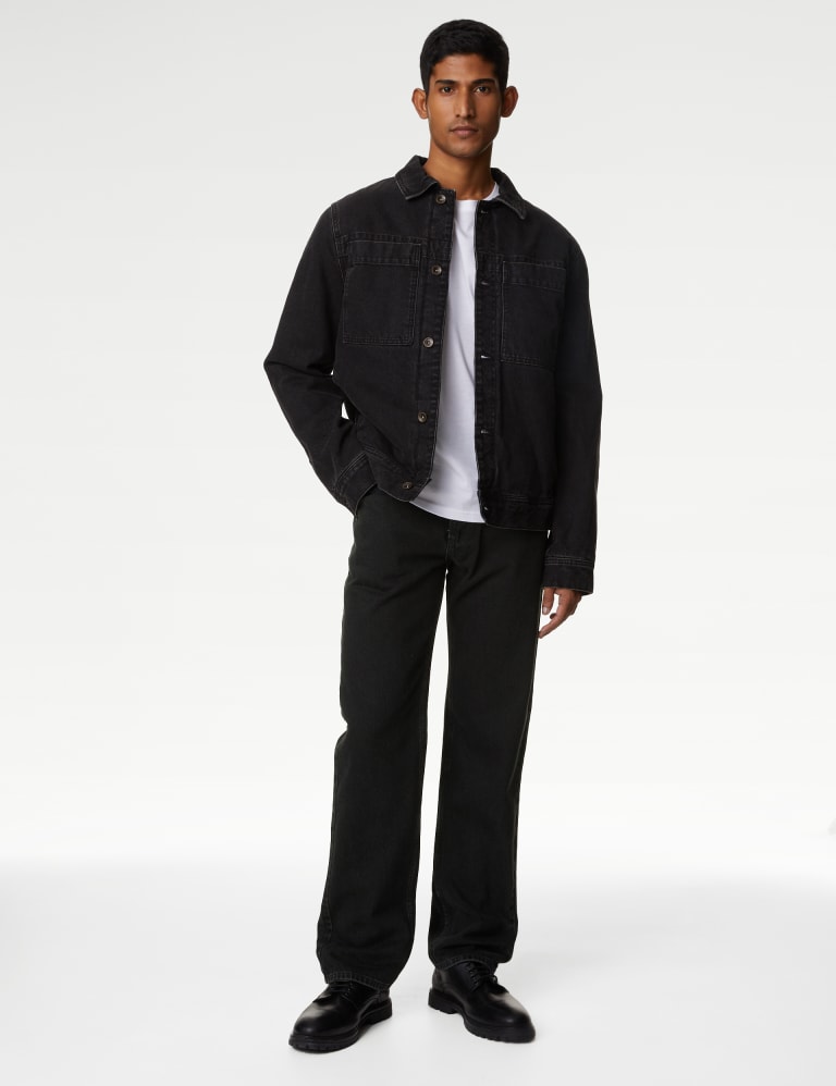 Straight Pure Cotton Jeans