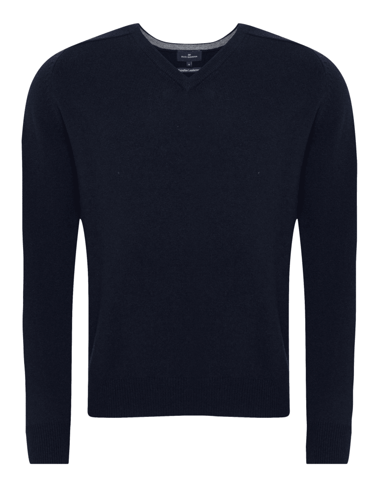 XS Extrafine Pure Lambswool V Neck Jumper Blue Harbour M S IE